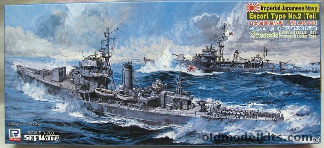 Skywave 1/700 IJN Escort Type No.2 (Tei) - Two Ships - Later and Earlier Type + 17 m Motor Pinnace, W11 plastic model kit